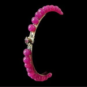 Antique Gemstone Bead Bracelet Garnet Clasp